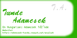 tunde adamcsek business card